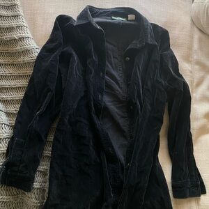 Vintage 90s Black velvet shirt jacket